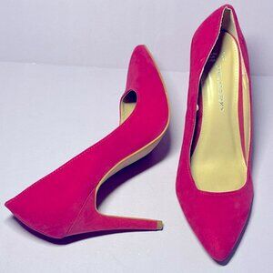 Primark 10 Hot Pink Pointed Toe Stiletto Heels Pumps Barbiecore Suede Like New